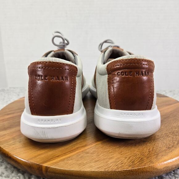 Cole Haan Grand Os Gray Brown U Throat Casual Saddle Oxford Sneaker Mens 9 M - Picture 2 of 13
